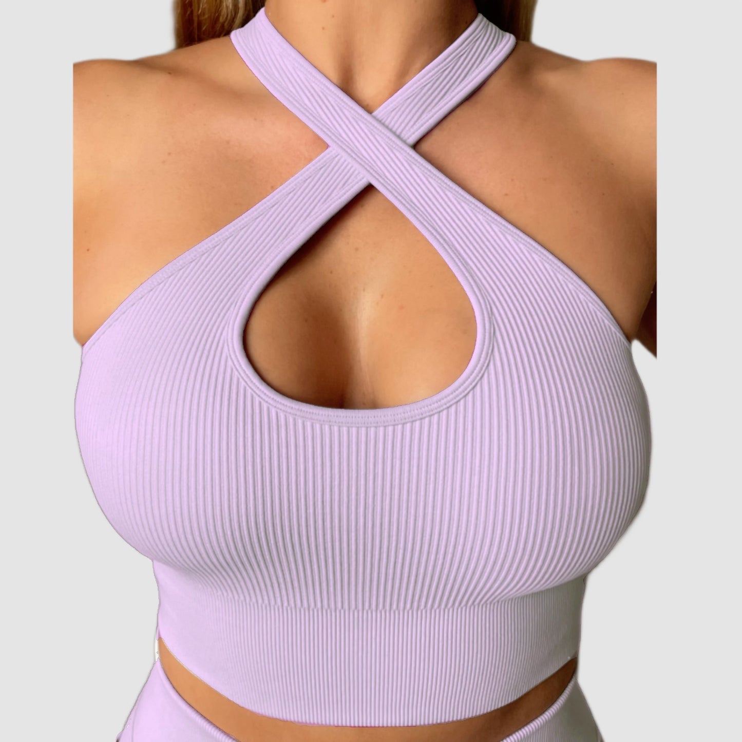 PASTEL Purple Contoured Leggings & Crop Top