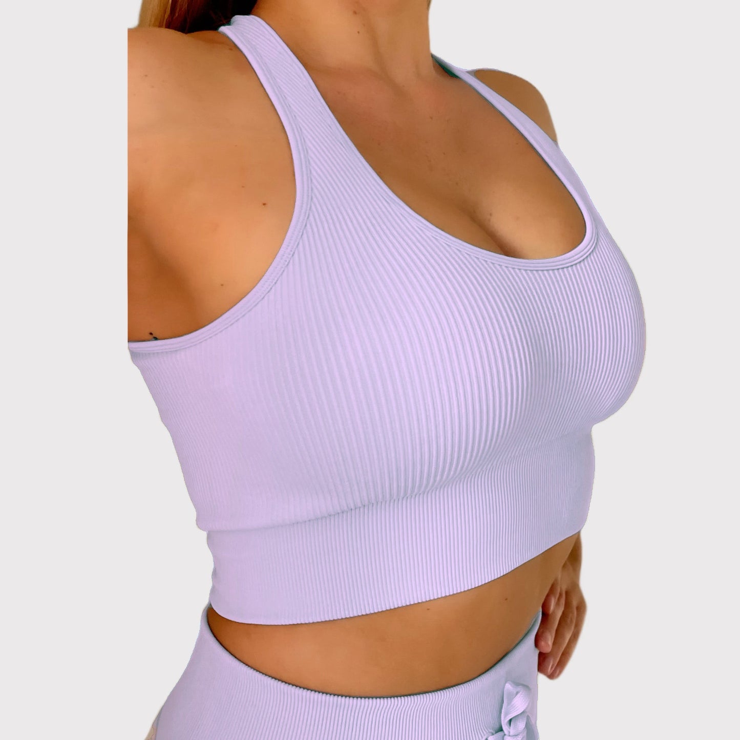 PASTEL Purple Contoured Leggings & Crop Top