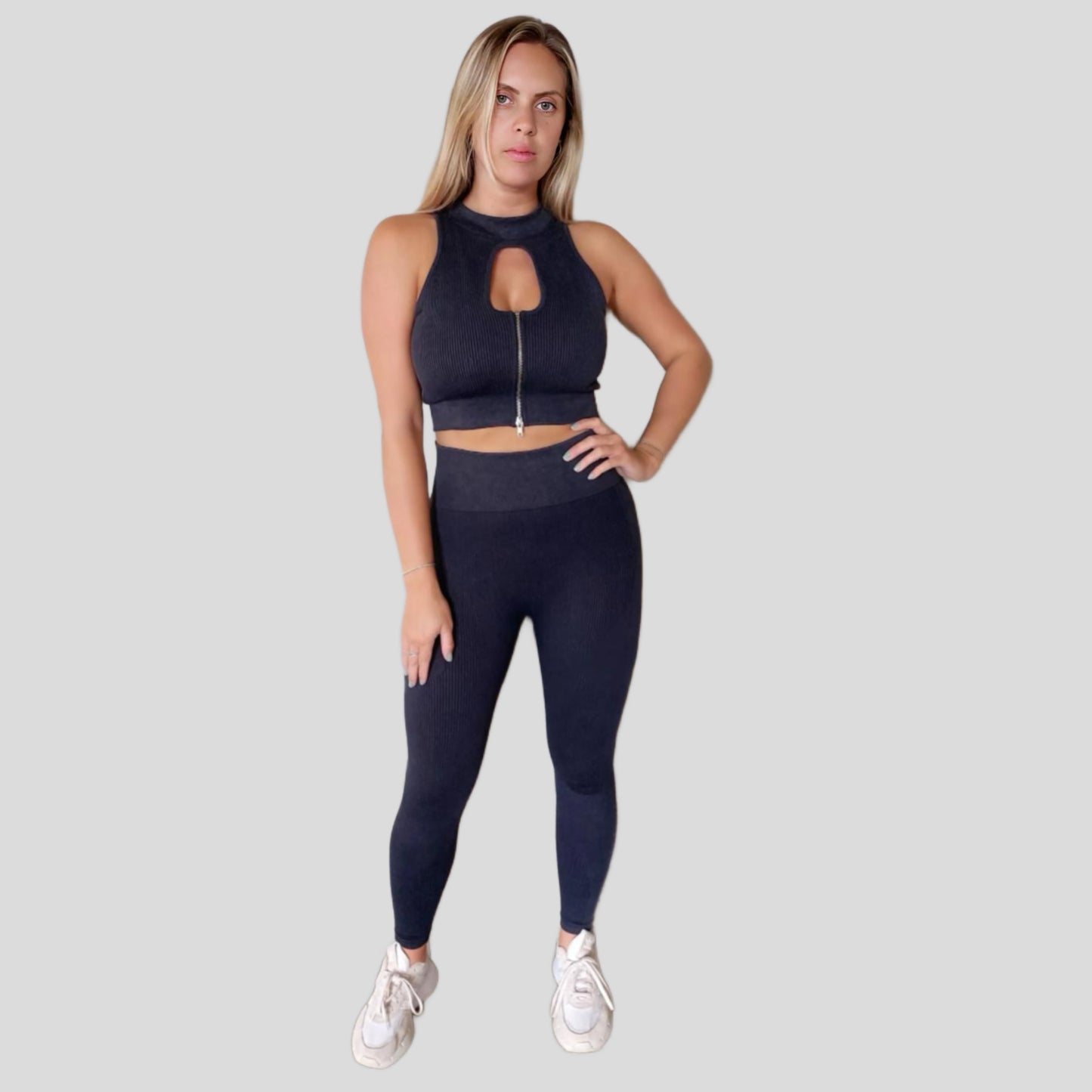 Key Hole Crop Top And Leggings